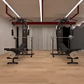 Modern Pilates Studio Interior With Reformer Equipment Wooden Floor And Mirrors