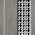 Stylish Background Wall with Wood Grain Marble Texture Grid Pattern and Minimalist Lines 3d model