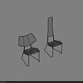 Modern Minimalist Leisure Chair With Metal Wire Frame And Ergonomic Shape
