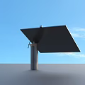 Efficient Outdoor Solar Panel With Hexagonal Pattern On Concrete Pillar