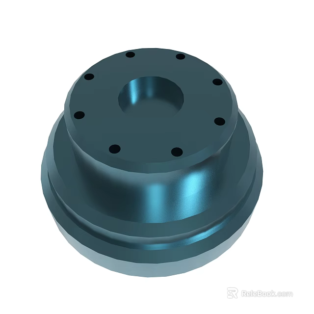 Metallic Disc Shaped Mechanical Part With Multiple Holes And Smooth Finish 3d model