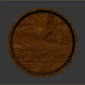 Round Wooden Barrel With Black Metal Hoops And Smooth Surface Design