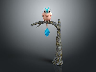 Modern Cartoon Birds 3d model