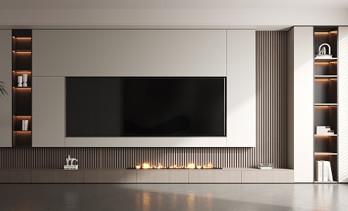 Modern TV background wall TV background 3d model