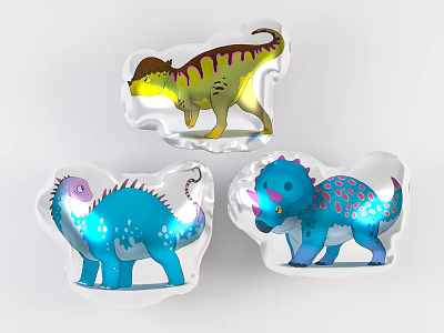 Colorful Inflatable Dinosaur Models For Kids With Various Designs And Vibrant Colors 3d model