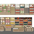 Elegant Modern Retail Display Shelves Featuring Organized Various Packaged Products 3d model
