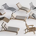 Lounge Chairs Various Designs With Wooden Frames Metal Structures Comfortable Cushions For Outdoor Patio Areas