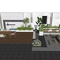 Rooftop Garden Featuring Outdoor Seating Green Plants Flower Beds Wooden Deck Stone Flooring And Lighting