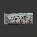 Ancient Stone Wall Structure With Weathered Bricks And Debris Foundation