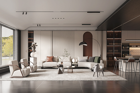 Modern Minotti living room 3d model