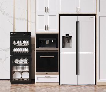 Modern Kitchen Appliances Refrigerator Freezer Disinfection Cabinet 3d model