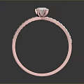 Rose Gold Ring With Twisted Band Central Diamond And Small Diamonds