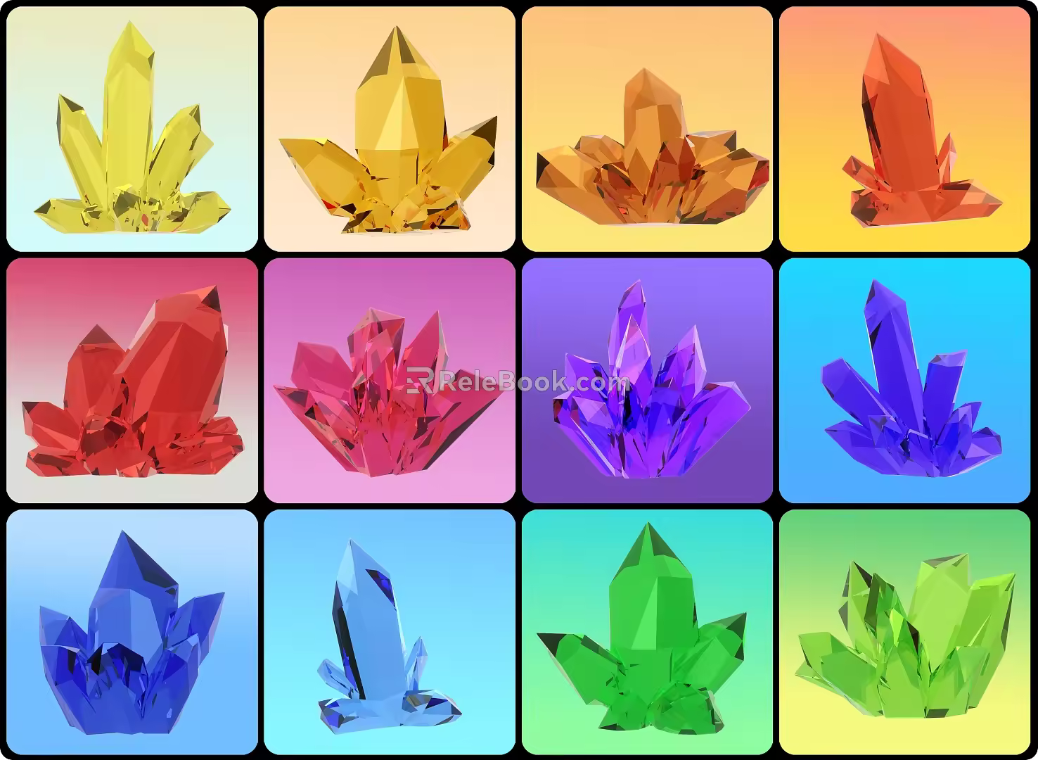 Crystal Gem Onyx Ore Gem Drill Pointe Crystal Cluster 3d model