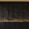 Textured Dark Wall Panel With Accent Lighting In Modern Space 3d model