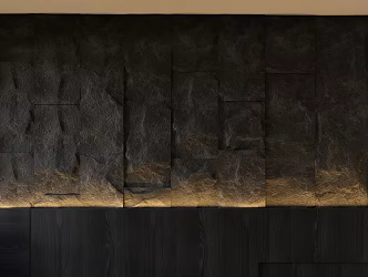 Bluestone brick background wall bedroom background wall 3d model