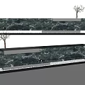 Elegant Modern Luxury Reception Desk With Marble Surface And Metal Frames 3d model