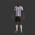Human Mannequin Dressed In Argentina Football Uniform With Blue White Stripes And Eagle Emblem