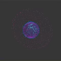 Blue Digital Globe With Interconnected Lines Dots And Network Structure On Dark Background