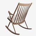 Modern Wooden Rocking Chair With White Cushion And Minimalist Design