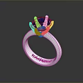 Stunning Silver Ring With Purple Gemstone Setting And Engraved Vinci Fugazi