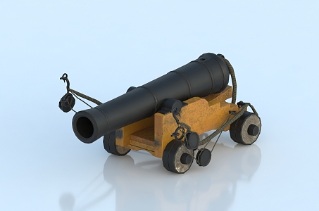 vintage cannon ancient cannon red cannon 3d model