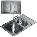 Kitchen Sink Omoikiri Sagami 79 2 Double Sided IN Stainless Steel 3d model