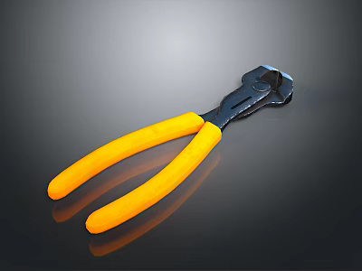 Yellow Handled Black Head Pliers As Essential Household Utility Tool For Daily Use 3d model