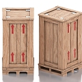 Wooden box, wooden packing box, express box, logistics box 3d model