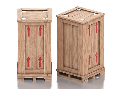 Wooden box, wooden packing box, express box, logistics box 3d model