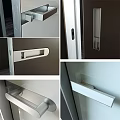 Modern Interior Doors With Black White Glass Panels And Metal Handles