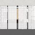 Modern partition glass brick partition 3d model