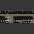 Beige Red Double Decker Bus with Red Seats Beijing Bus KDB Logo