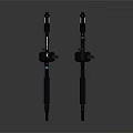 Two Futuristic Modern Weapons With Black Blue Design And Red Accent Details