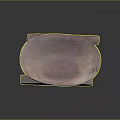 Rustic Wooden Oval Tray With Crossed Leg Support On Black Background