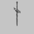 Detailed Decorative Medieval Sword With Intricate Hilt And Ornate Metallic Finish