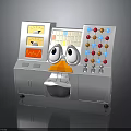 Cartoon Themed Control Console With Playful Eyes Display Screens And Colorful Buttons