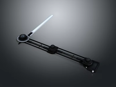 Black Precision Measuring Tool With White Scale And Adjustable Base Components 3d model