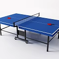 Sports Equipment Blue Ping Pong Table with Wheels Net and Red Paddles