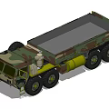 Military Camouflage Utility Truck With 8 Wheel Design And Cargo Bed
