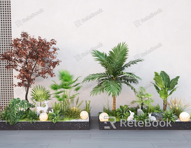 Garden sketch plant landscaping plant combination plant pile landscape tree model