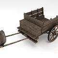 Carriage ancient means of transport rickshaw hand-pulled cart 3d model
