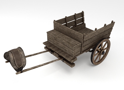 Carriage ancient means of transport rickshaw hand-pulled cart 3d model