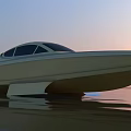 Sleek Modern Luxury Yacht With Black Windows Floating on Calm Water