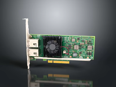 High Quality Graphics Card Featuring Green Circuit Board Cooling Fan USB Ports and Electronic Components 3d model