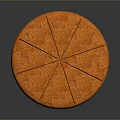 Orange Round Dessert Cake Sliced Into Sections With Textured Surface And Smooth Edges