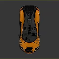 Orange Sports Car With Sleek Design Black Roof And Aerodynamic Body