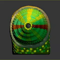 Vibrant Reptile Egg With Green Yellow Red Spots Granular Texture And Shiny Surface