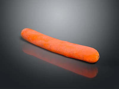 Fresh Orange Carrot With Smooth Surface On Black Background Reflective Shine Close Up View 3d model