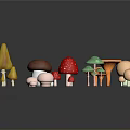 Vibrant Assorted Mushrooms With Colorful Hues Various Shapes and Sizes for Food Decoration