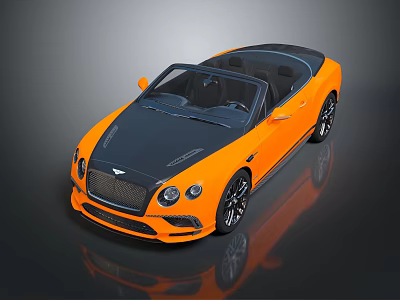 Luxury Orange Convertible Car With Black Top And Sleek Exterior Design 3d model
